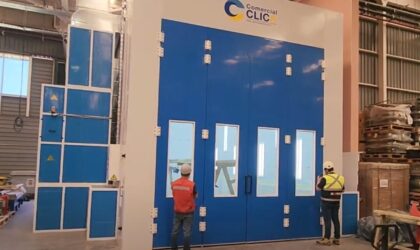 Instalación de Cabina de Pintura para Camiones Mineros